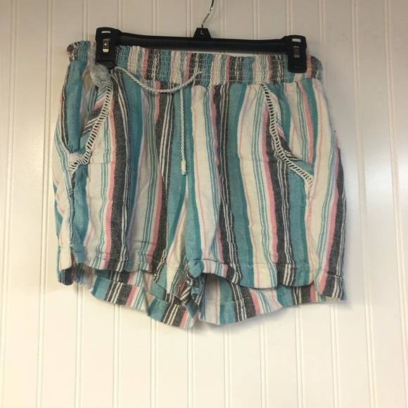 Briggs Striped Women's Shorts Pink Blue Medium Lightweight - Picture 1 of 4